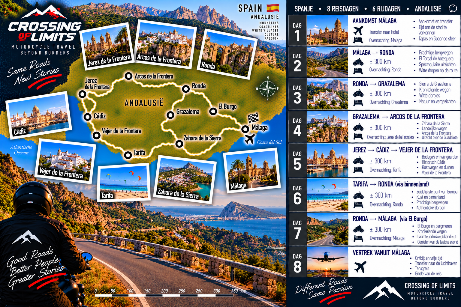 8-daagse motorreis Zuid-Spanje · Andalusië