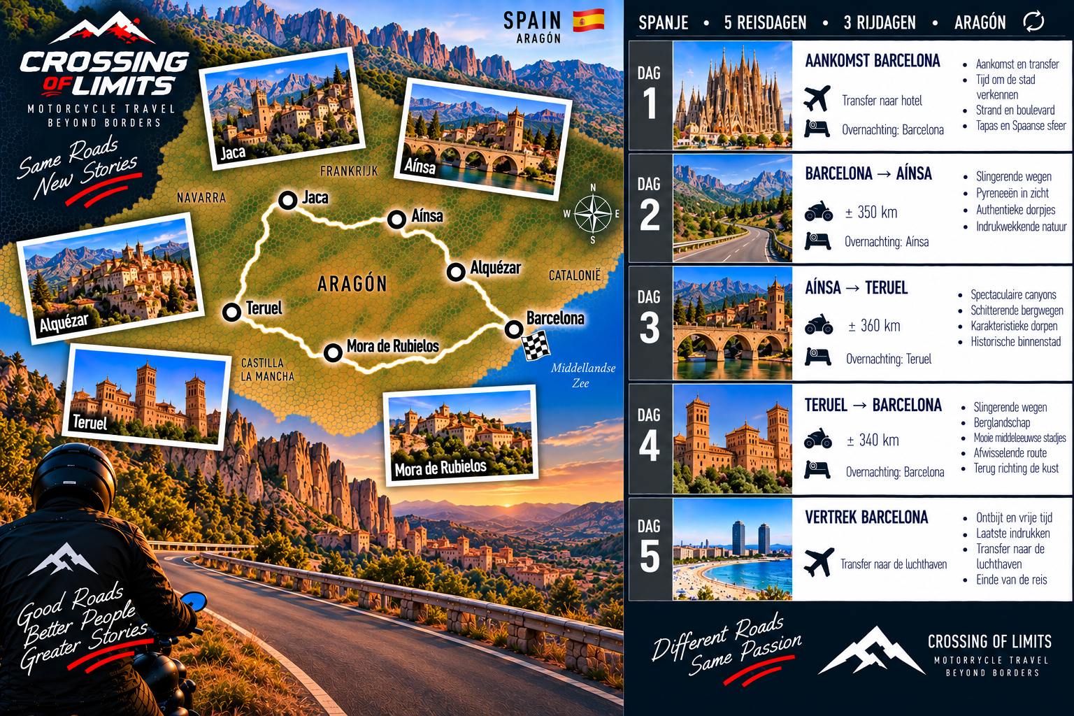 5-daagse motorreis Noord-Spanje · Aragón & Catalonië