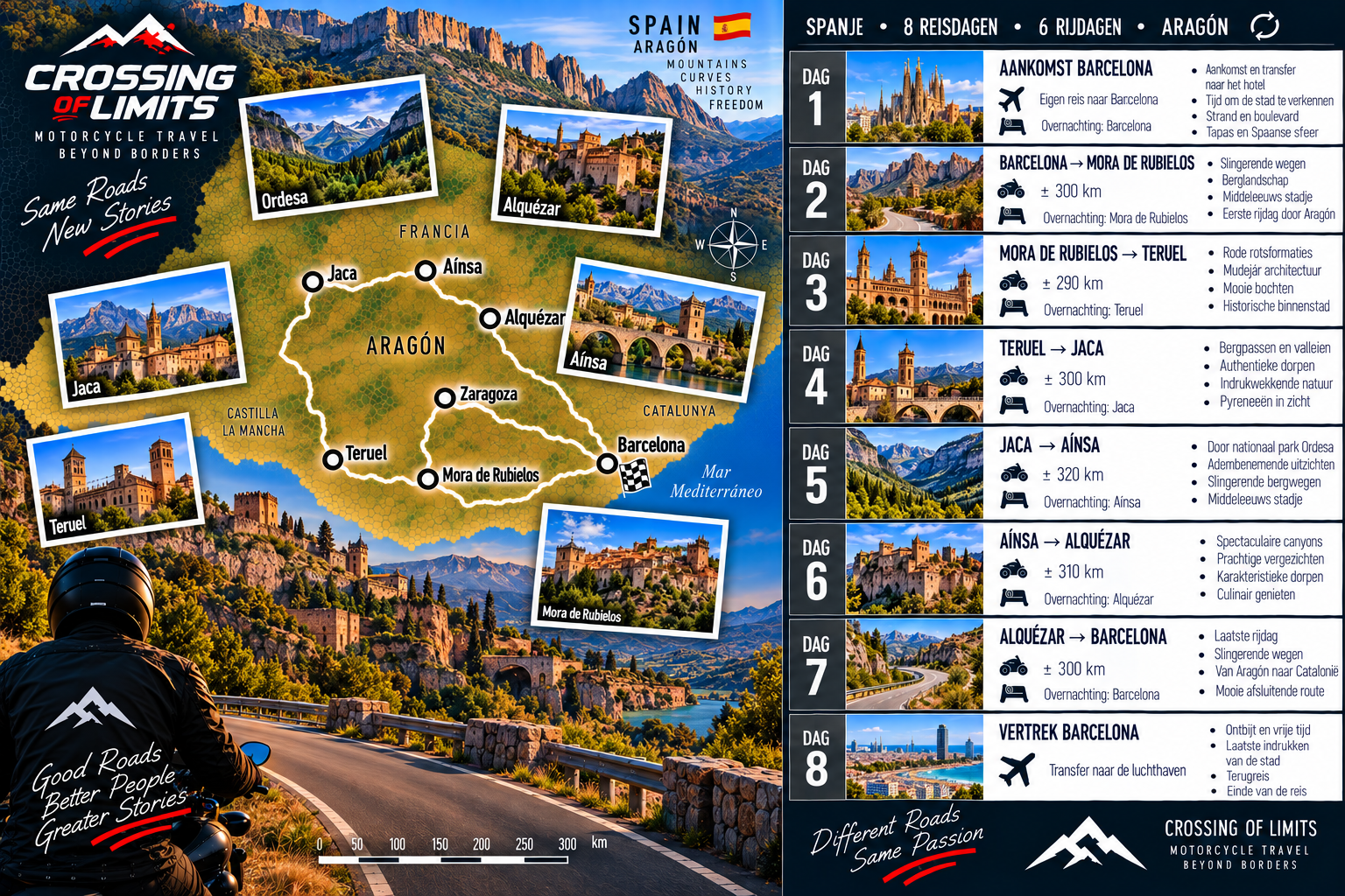 8-daagse motorreis Noord-Spanje · Aragón & Catalonië